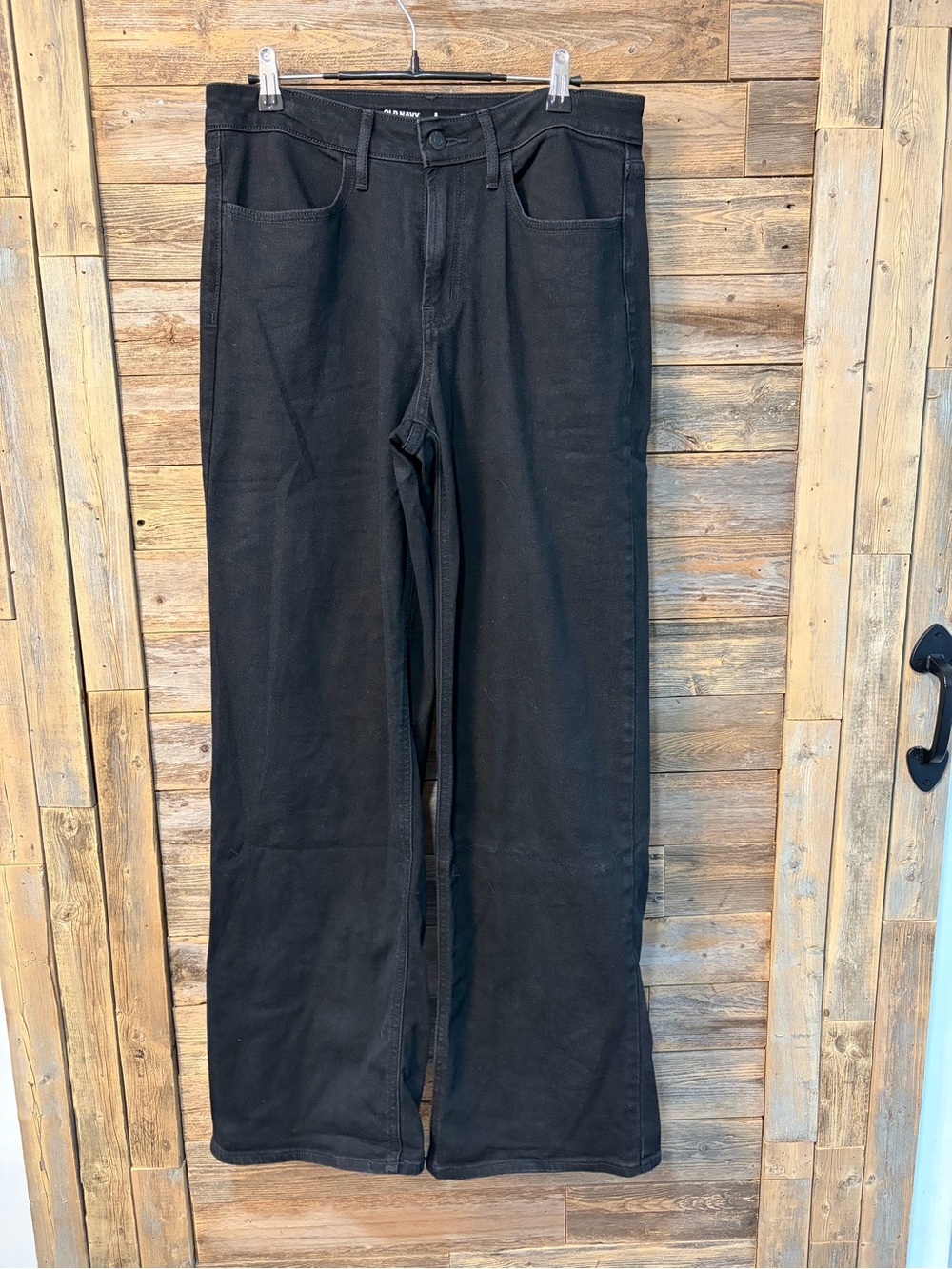 Old Navy women’s high-rise wow wide leg black jeans* - size 8 long